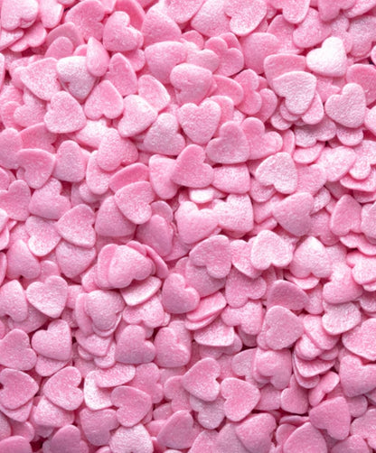 Pink Pearlized Heart Confetti